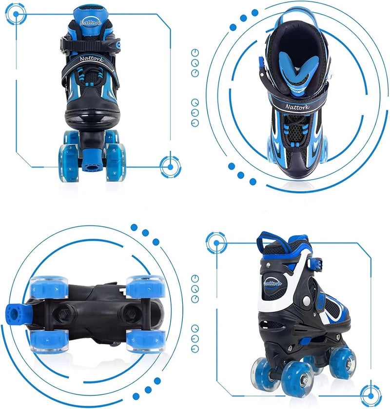 BASYNOL Nattork Kids Roller Skates for Boys Girls,4 Sizes Adjustable Roller Skates with Light up Wheels,Fun Rollerskates for Toddler Kids Beginners Indoor Outdoor - Image 2